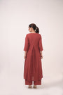 Hand-Embroidered Panelled Kurta Set
 Berry