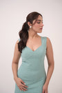 Sinched Box-Pleated Dress Teal