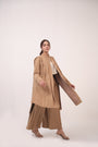 Pleated Denim Flared Pants
Ash Brown