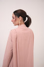 Pleated Denim Jacket Pastel Pink