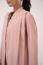 Pleated Denim Jacket Pastel Pink
