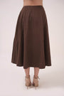 Wrap Around Pleated Skirt Dark Brown