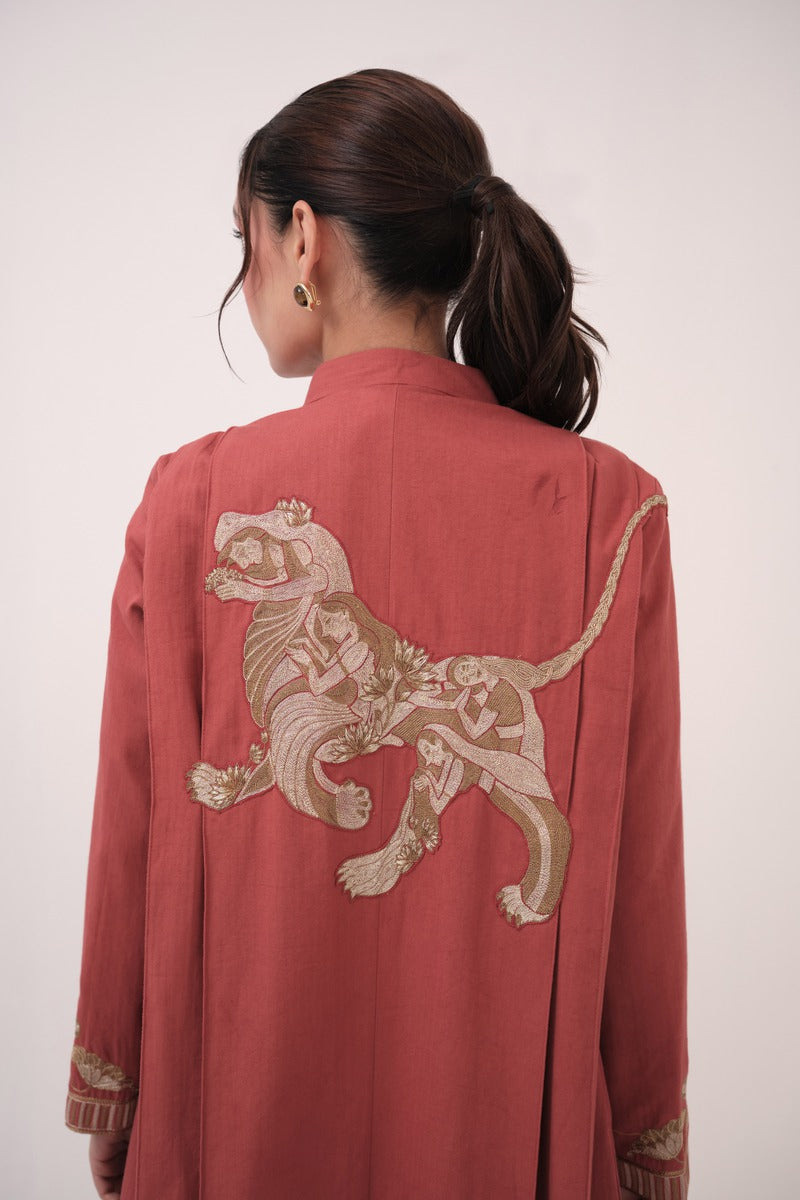 Hand Embroidered Berry Jacket