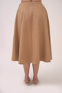 Wrap Around Pleated Skirt Ash Brown
