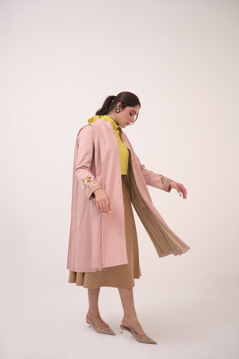 Hand Embroidered Pastel Pink Jacket