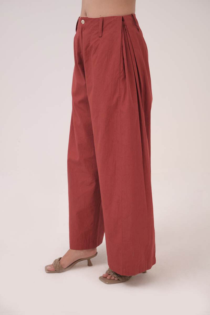 Hand-Embroidered Panelled Kurta Set
 Berry