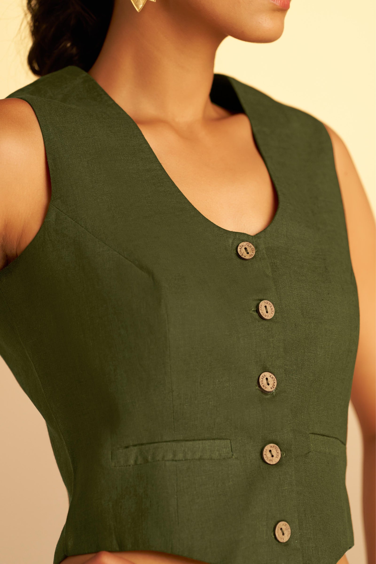 A Coordinated Vest Featuring