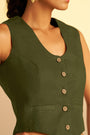 A Coordinated Vest Featuring