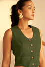 A Coordinated Vest Featuring