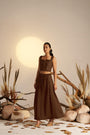 A Stylish Sepia Skirt With A Self-Finishing Hem