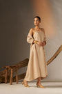 A Sleek Cosmic Latte Shirt Dress