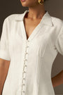 A Timeless White Mid-Length Shirt Dress