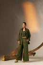 A Classic Olive Green Flared Pants