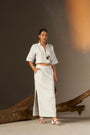 A Delightful White Sleek Pencil Skirt