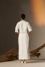 A Delightful White Sleek Pencil Skirt