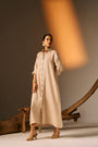 A Sleek Cosmic Latte Shirt Dress