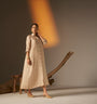 A Sleek Cosmic Latte Shirt Dress